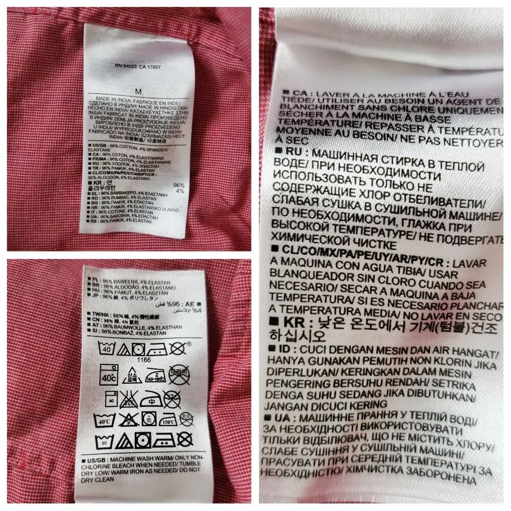 Banana Republic‎ Men's Slim Fit Long Sleeve Casual Shirt Pink/White Size Medium